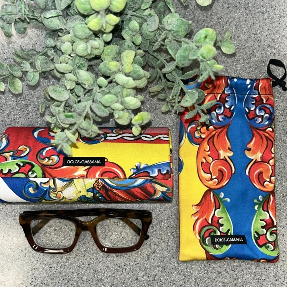 OUTRAGEOUS Dolce & Gabbana Colorful Sunglasses Case and Pouch ONLY